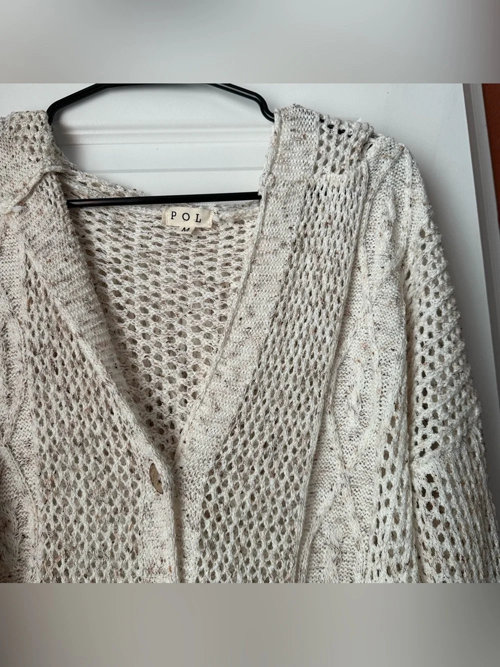 POL Cable Knit Cardigan Hoodie Medium - Picture 4 of 5